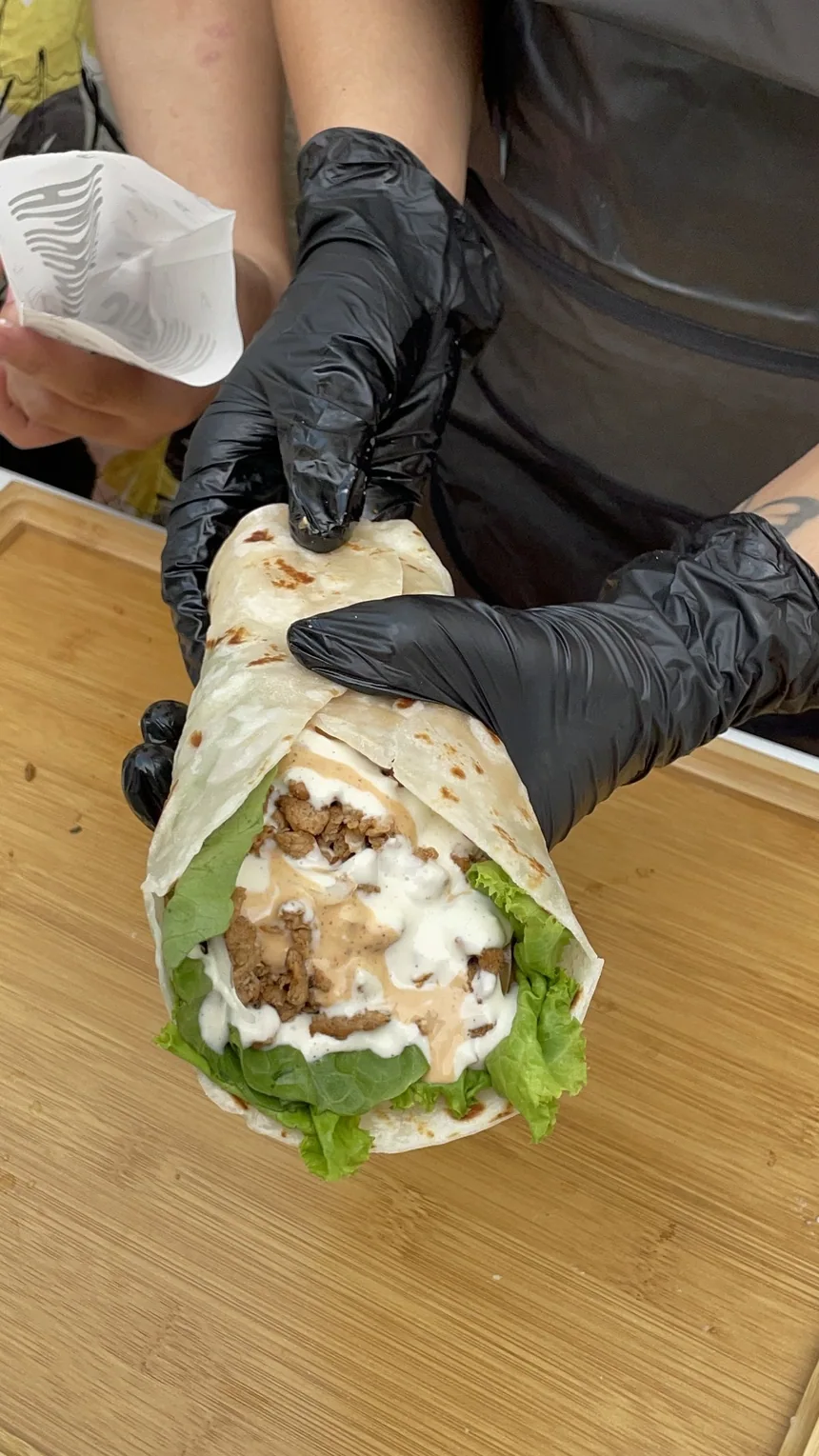Jane's freshly made shawarma during preparation